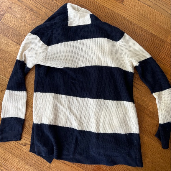 Navy/off white honeycomb knit shawl collar jacket by Splendid size small - Picture 5 of 6